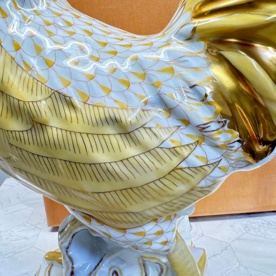 DA1301 ヘレンド　herend 鶏　ニワトリ　鳥　置物　陶器