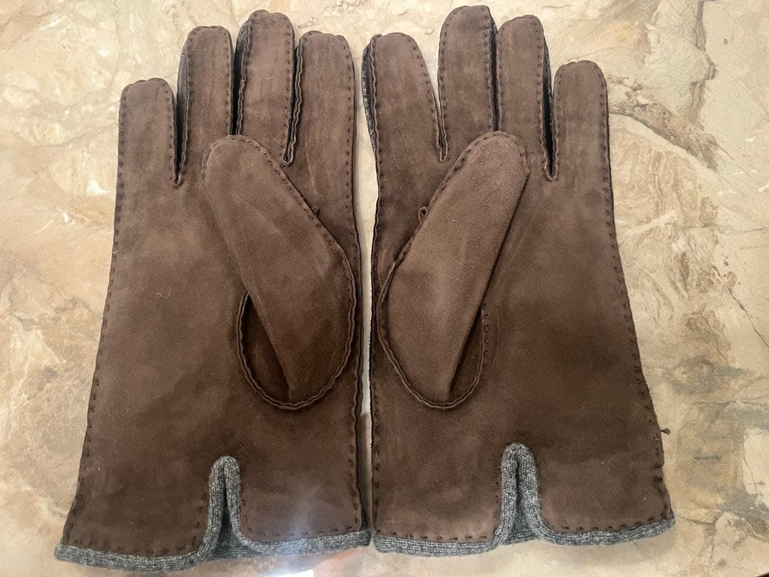Loro Piana 手袋　茶スエード　ベビーカシミア裏地付
