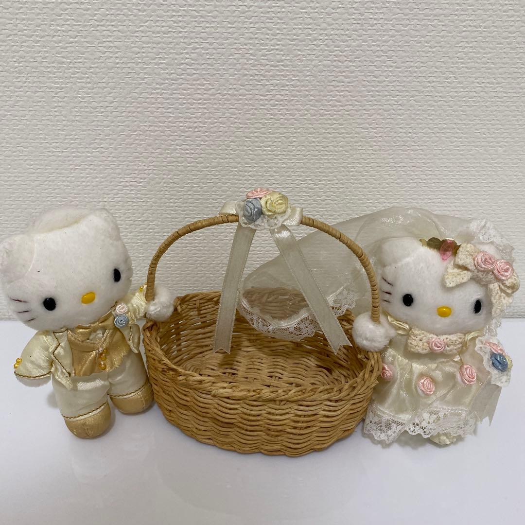ハローキティ ウェディング ぬいぐるみ ペア バスケット付き 結婚式 サンリオ