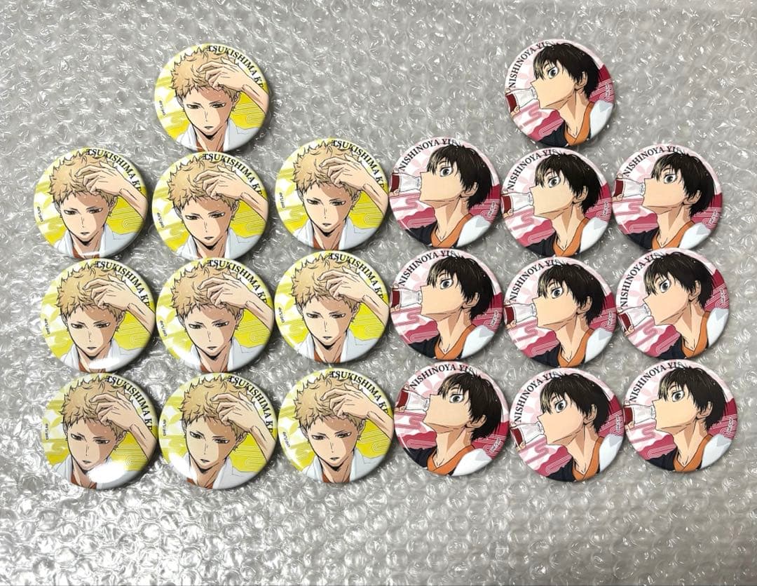 ハイキュー 極楽湯 缶バッジ 月島蛍 西谷夕