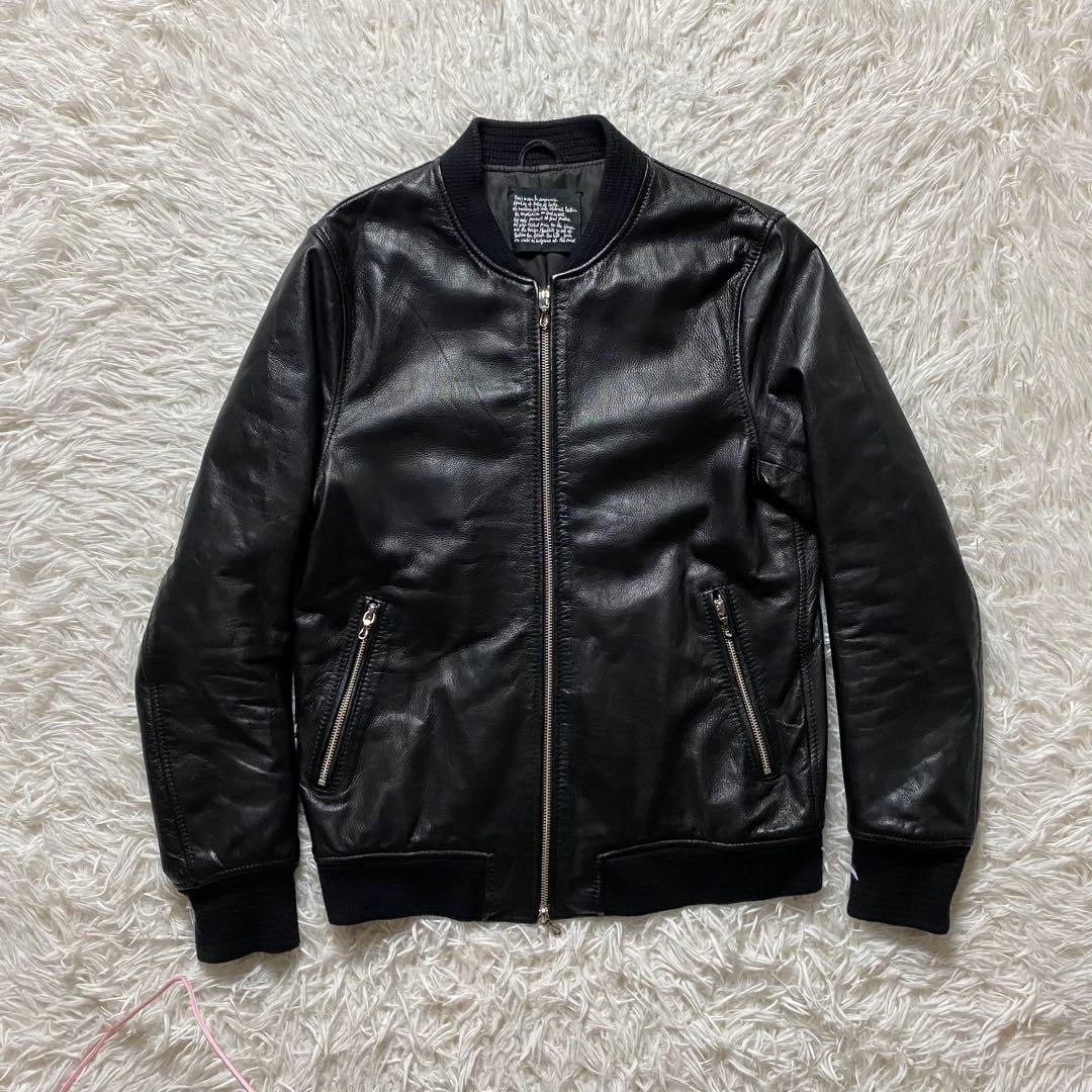 j92fr専用　美品　ナノユニバース　レザー　ブルゾン　本革　ゴートスキン