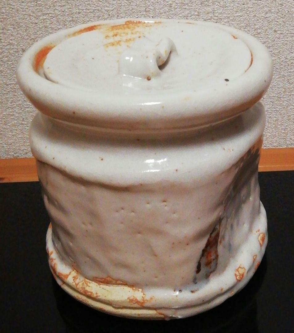 鵬雲斎書付　加藤十右衛門作　志野焼　水指　共箱　茶道具