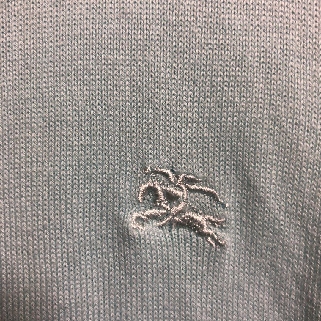美品　BURBERRY London刺繍　水色 ノバ ノースリーブサイズ2