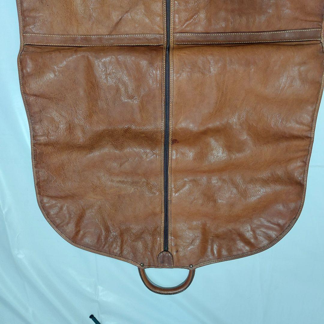 最高級バケッタレザー本革ガーメントバック　衣装ケース茶色ゴールドカラーのハンガー