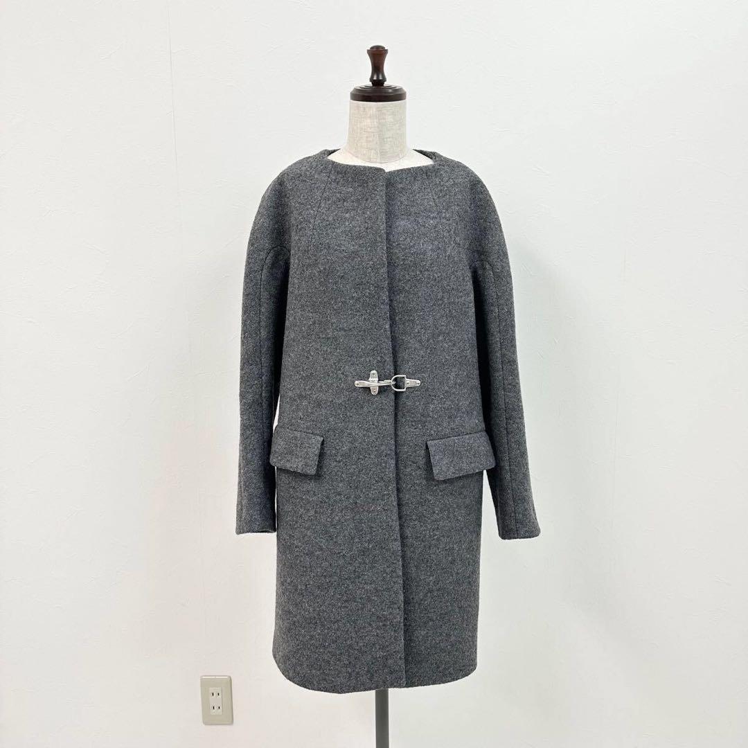 良品 DRIES VAN NOTEN チェスター ウール コート グレー 40