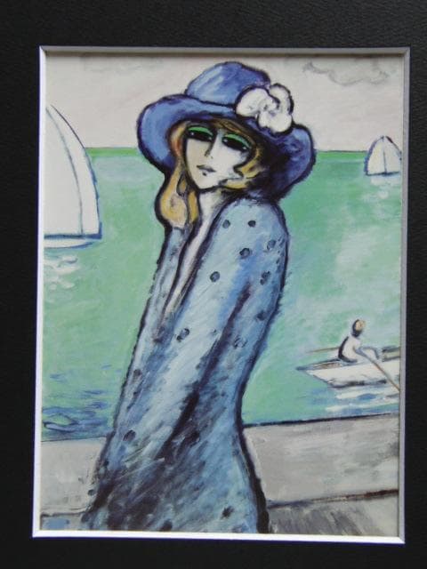 カシニョール（Cassigneul）、青い服を着た女、希少な画集より