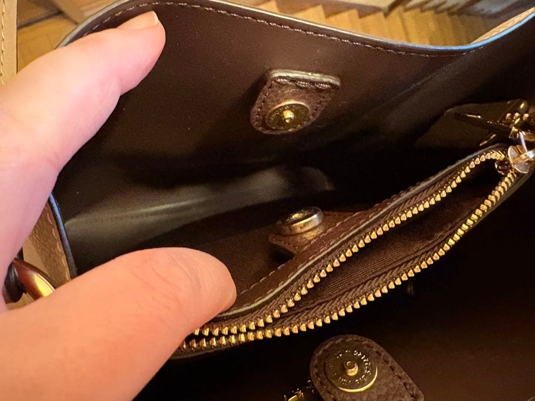 Coach ショルダーバッグ ベージュ レザー