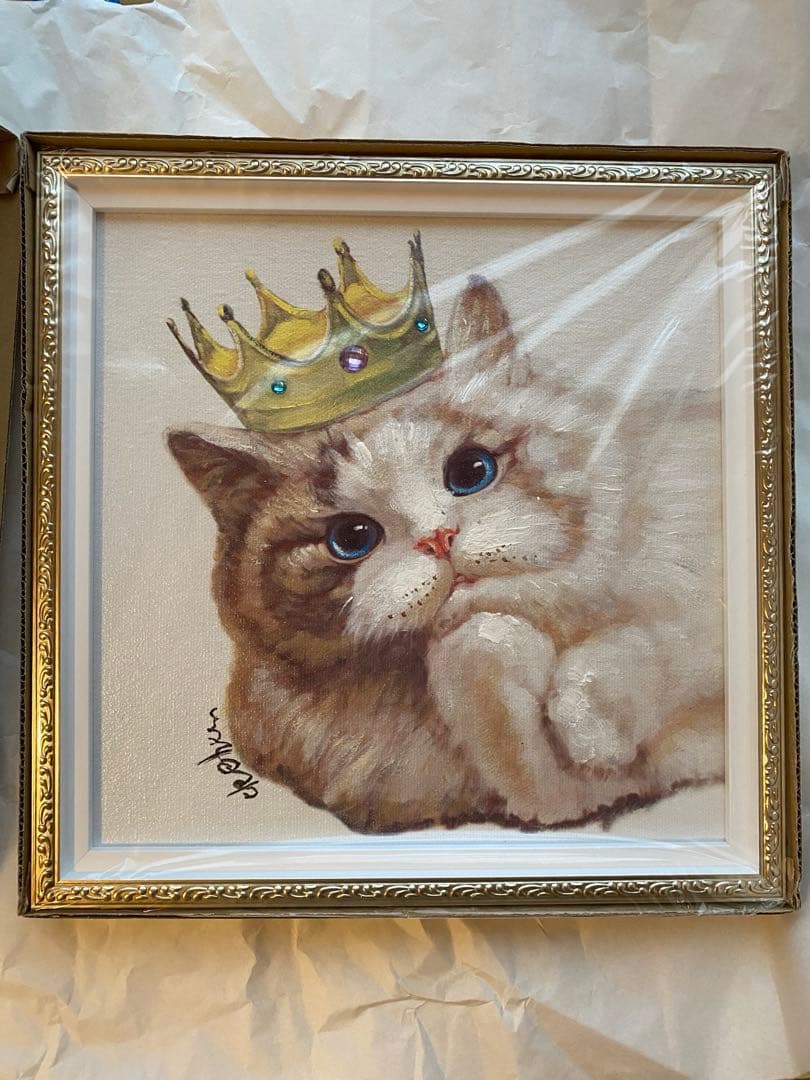 1点限定 早い者勝ち 猫 アート 絵画 油絵 ノルウェージャン スコティッシュ