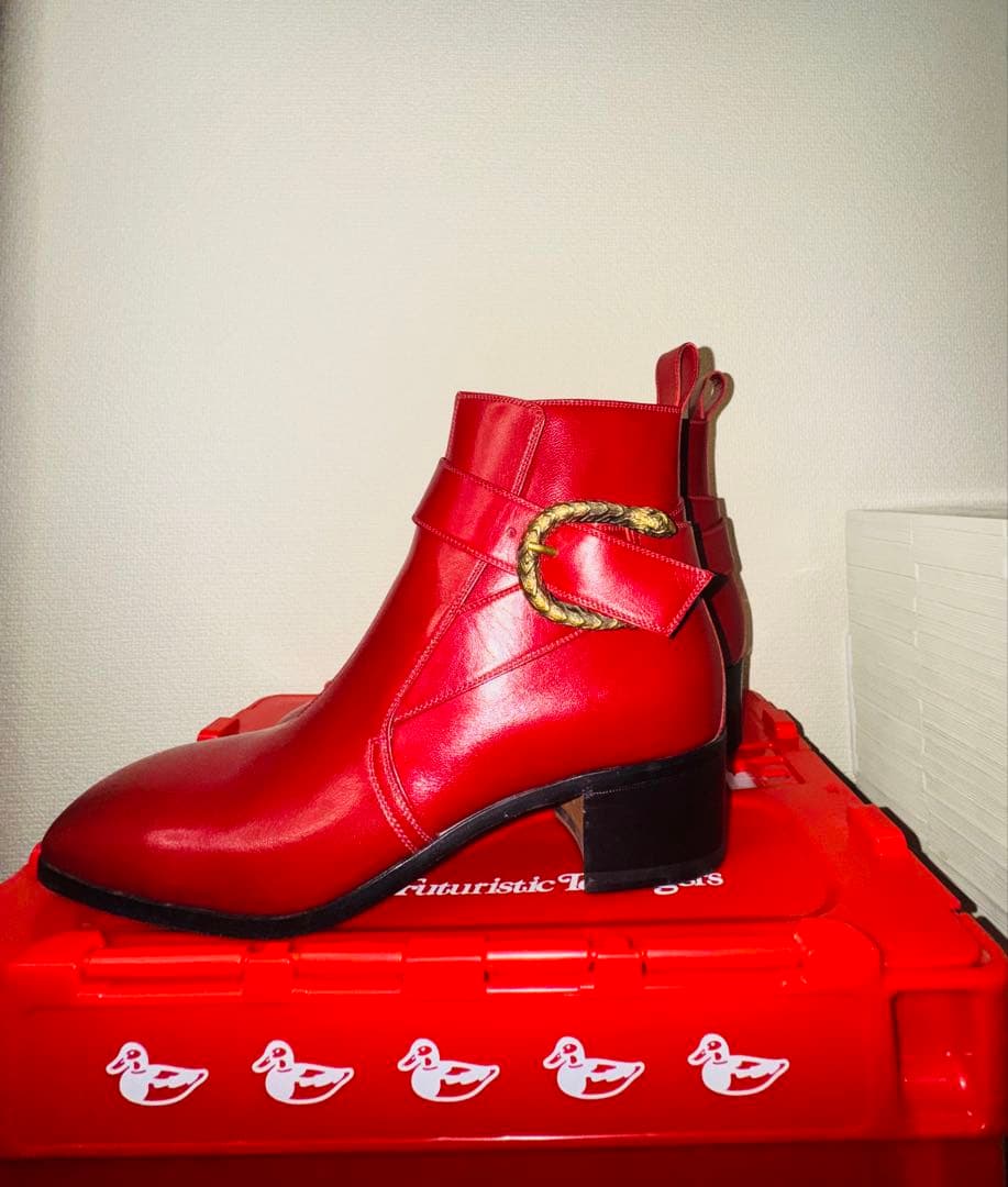 【ポールカージー】ミケーレ グッチ タイガーバックル ヒールブーツ