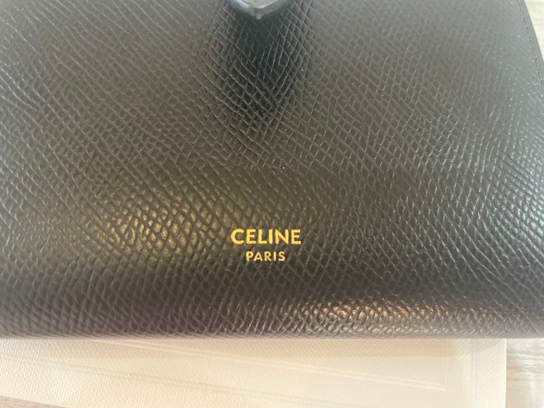 CELINE 二つ折り財布　スモールストラップウォレット　ブラック　黒