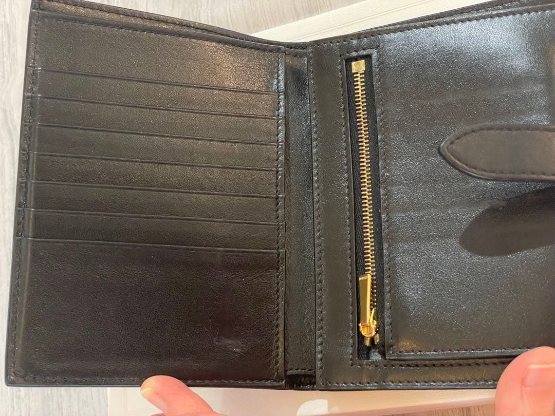CELINE 二つ折り財布　スモールストラップウォレット　ブラック　黒