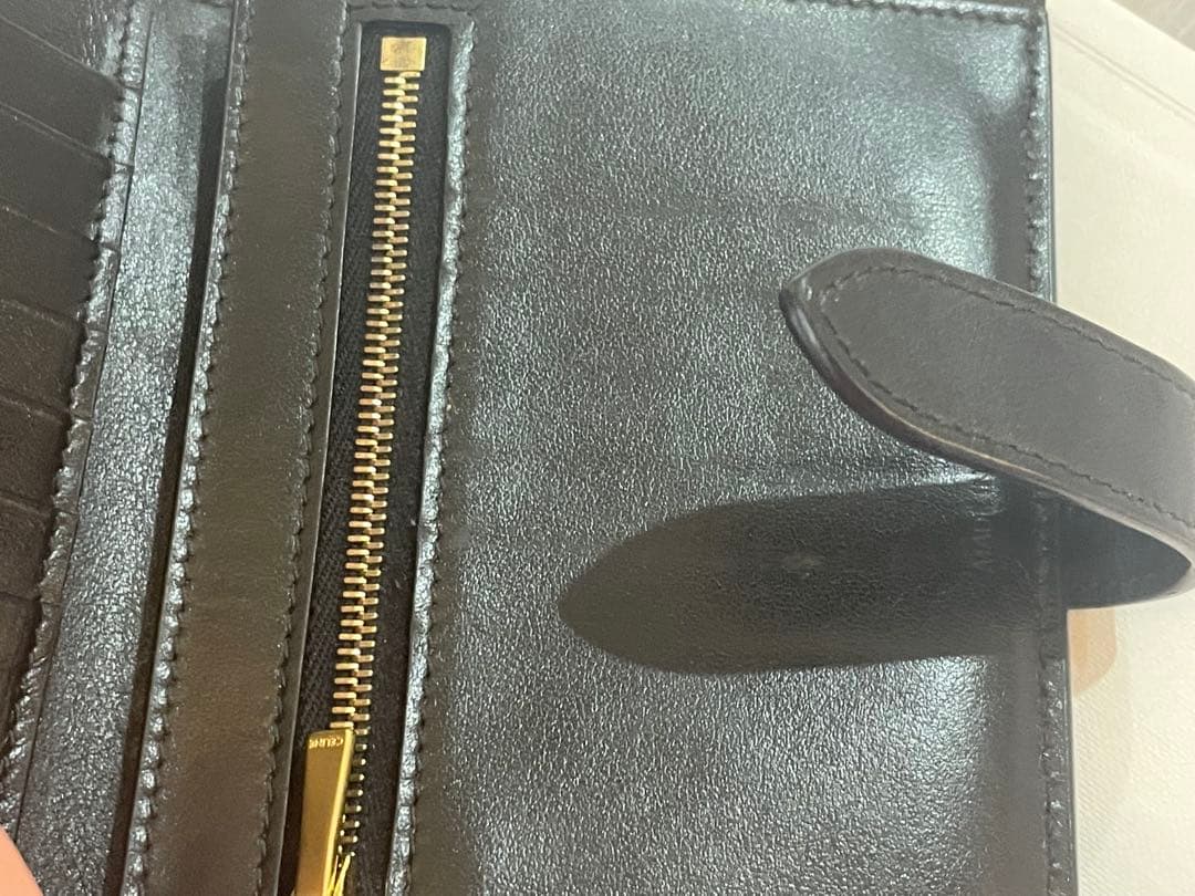 CELINE 二つ折り財布　スモールストラップウォレット　ブラック　黒