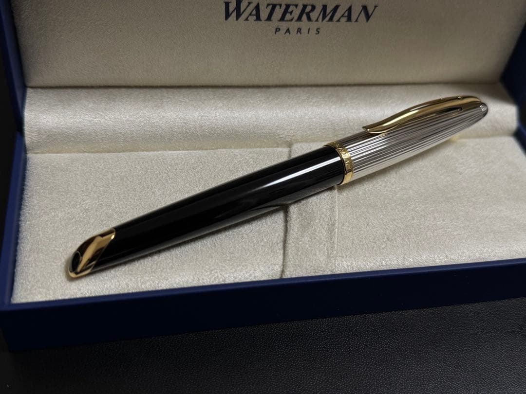 ウォーターマン カレン・デラックス ブラック&シルバーGT 万年筆 F(細字)