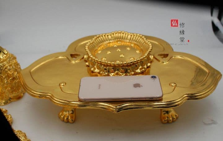 【修縁堂】密教法具 四大明王 法器 金剛盤 真鍮金メッキ