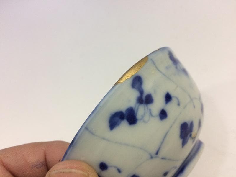 ★大正~昭和初期★　染付ナズナ文小碗　2個組