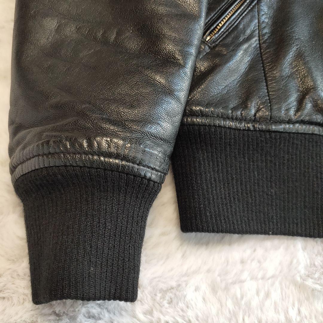 ユナイテッドアローズ ラムレザー ライダースジャケット L 短丈 リブ