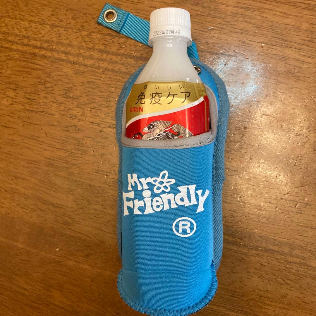 ミスターフレンドリー　ネオプレン伸縮素材　ボトルケース　スマホにも　水色　青木