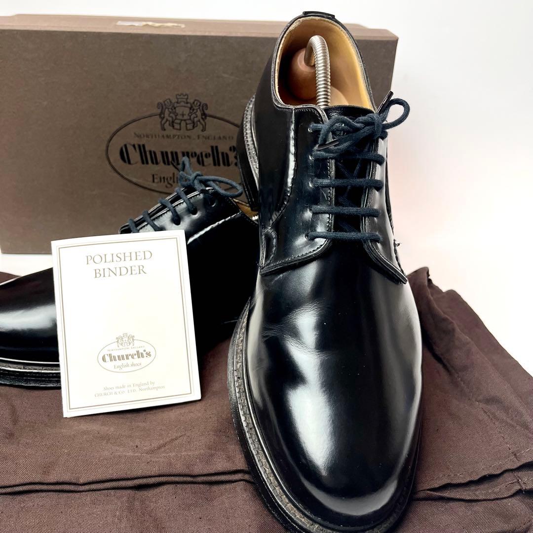 箱・保存袋付き/27cm相当/極美品✨チャーチ シャノン プレーントゥ ブラック