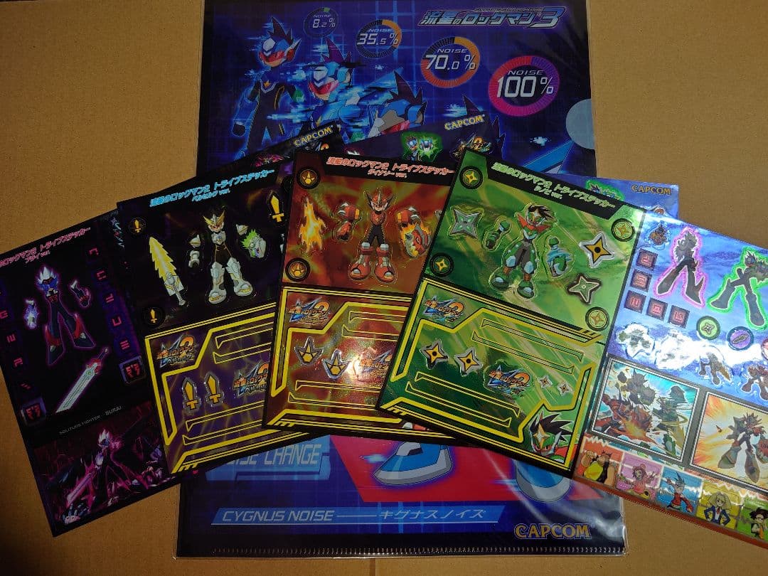 流星のロックマン　クリアファイルステッカーうちわセット　当時物　希少