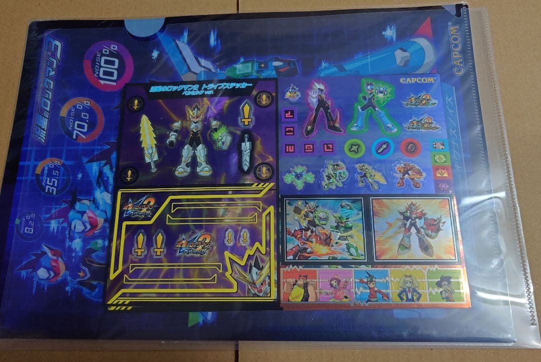 流星のロックマン　クリアファイルステッカーうちわセット　当時物　希少