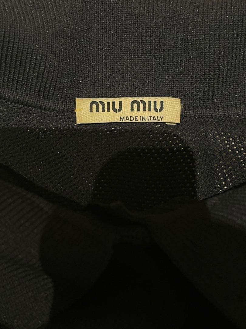 Miu Miu ネイビー ポロシャツ 五分袖