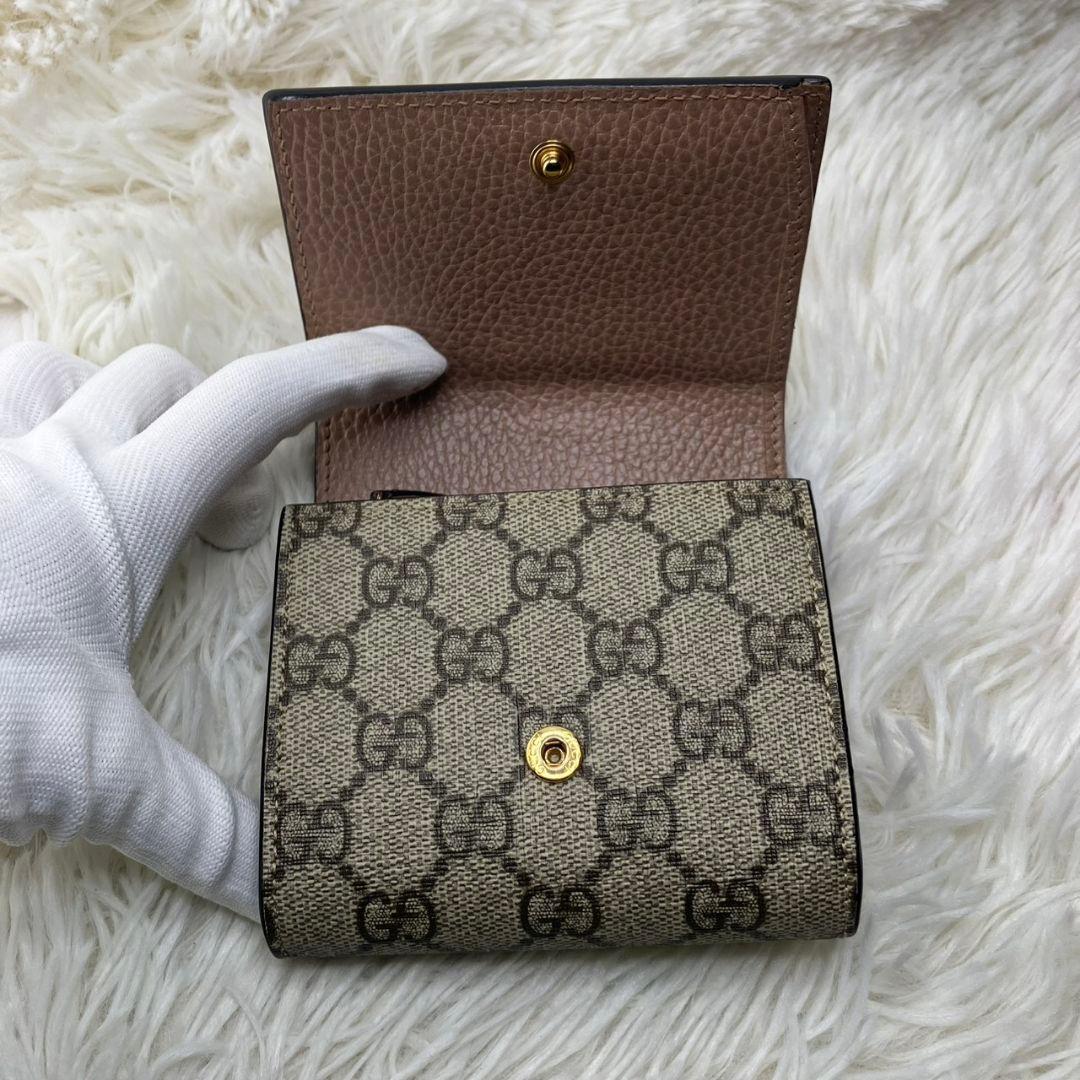 ハイジ様✨GUCCI 二つ折り財布 GG マーモント レザー ベージュ