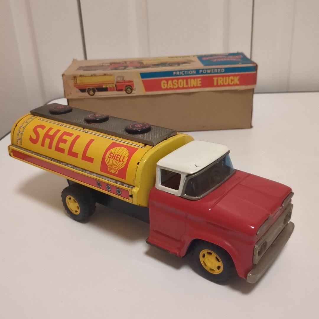 s*9様 SHELL ガソリン トラック フリクション式　ブリキ