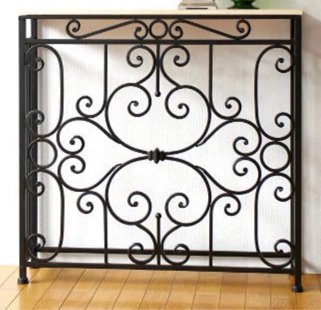 輸入家具アイアンコンソール　サイドテーブル　大理石