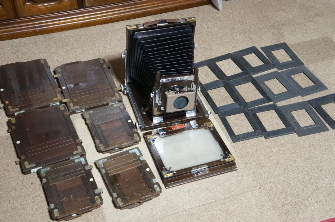 レトロ OKUHARA CAMERA オクハラカメラ 蛇腹 木製 大判　LPL