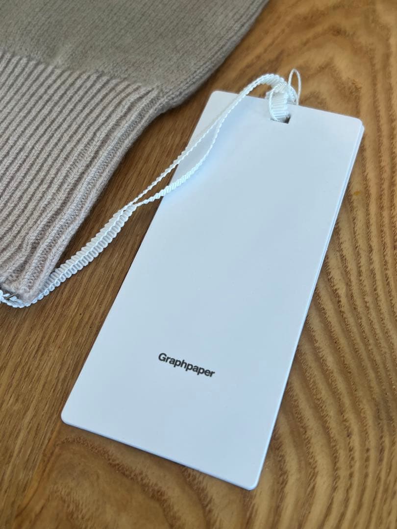 Graphpaper フィンガーレスニットグローブ　グレーxベージュ