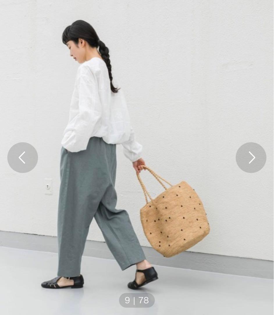 美品◆かぐれ　コットンリネンラミーサルエルパンツ