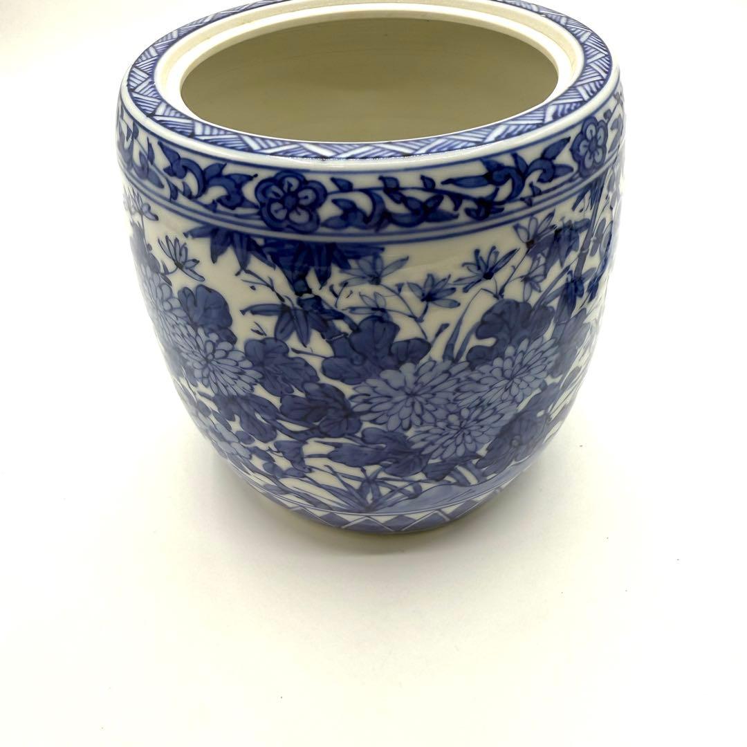 煎茶道具 涼炉 染付花鳥 高野昭阿弥作