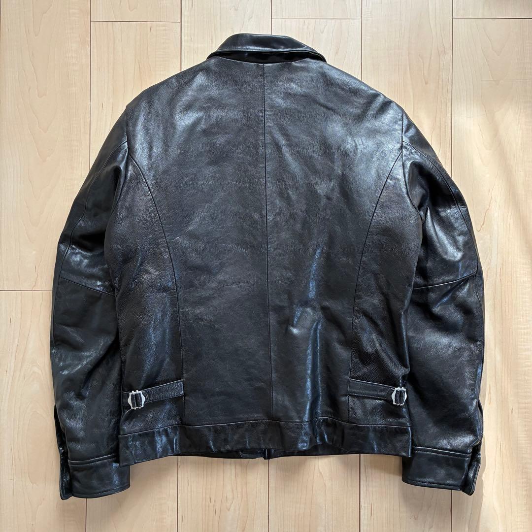 【BARNS OUTFITTERS】ゴートレザー ジップアップ ライダース