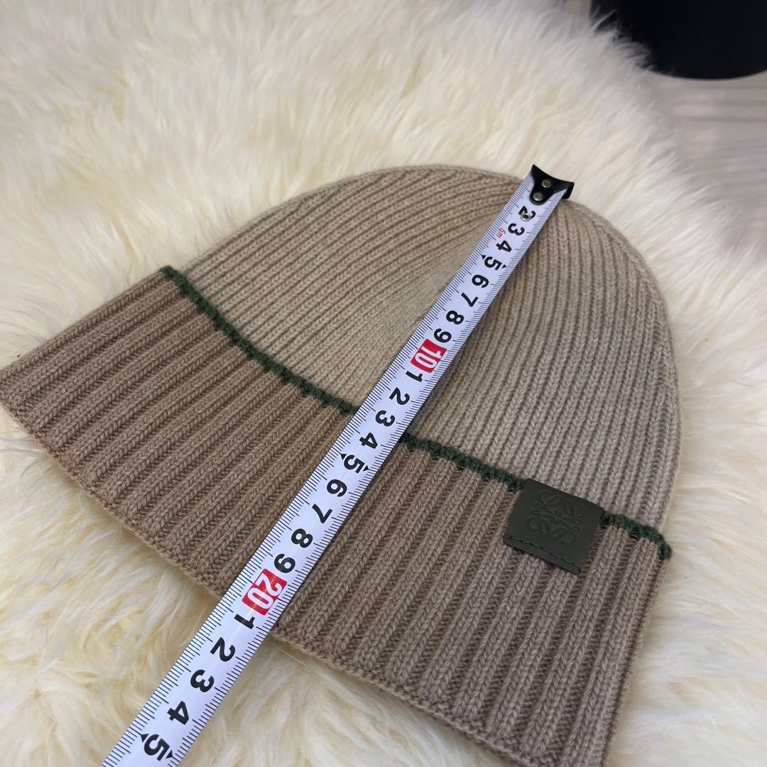 LOEWE ロエベ　ニット帽子　ベージュ　ウール100%