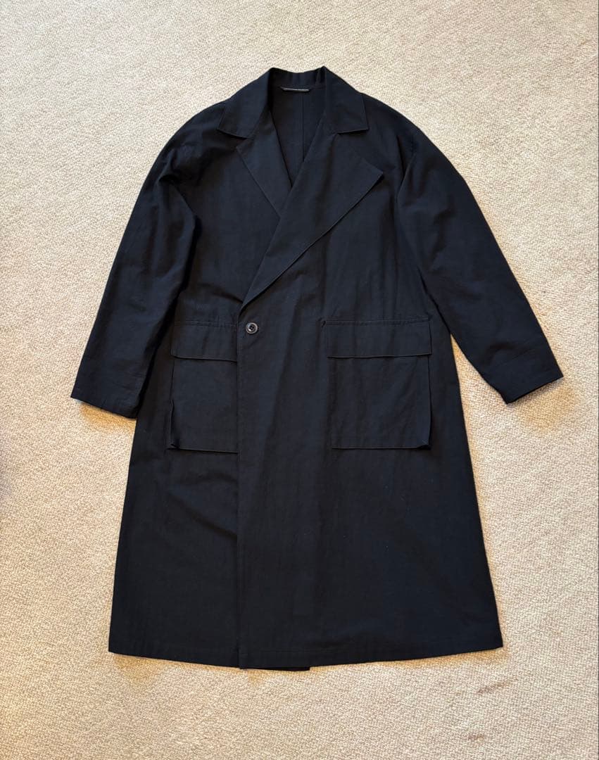 y's、ブラック ダブルブレスト 、スプリングコート