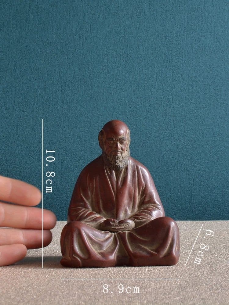 紫砂仏像 座禅達磨祖師像 茶道具 茶寵 装飾品 工芸品 置物