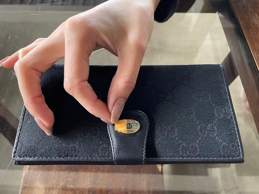 1980s oldgucci オールドグッチ　ブラック　長財布