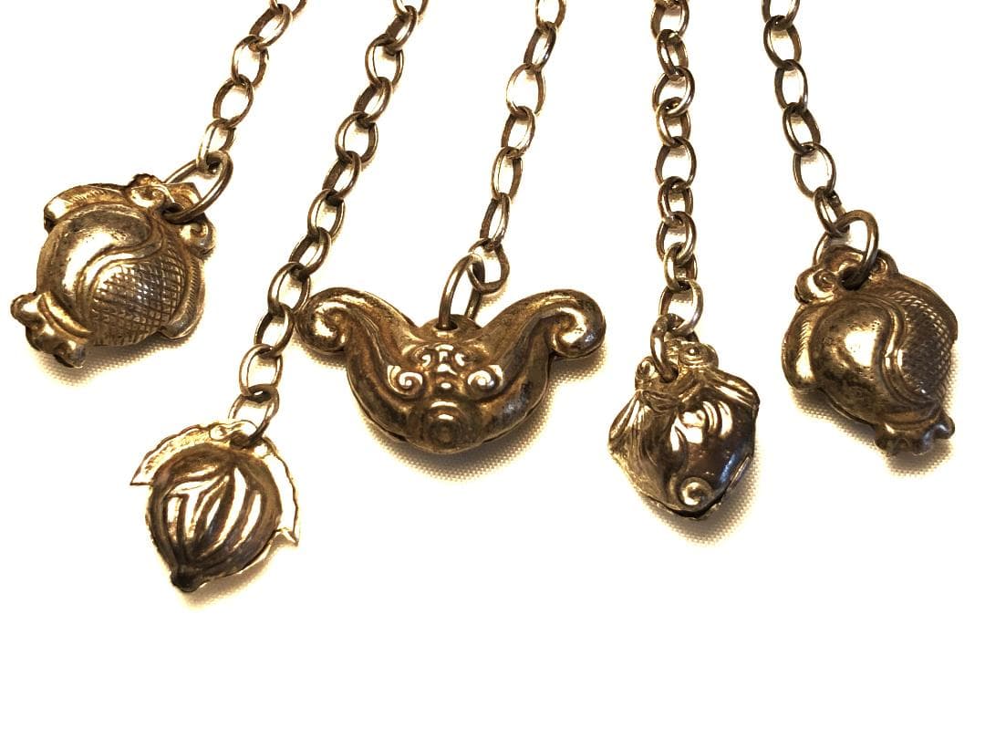 【 明~清代 银锁算盘】　銀錠そろばん　中華古玩　　　　　M0425B