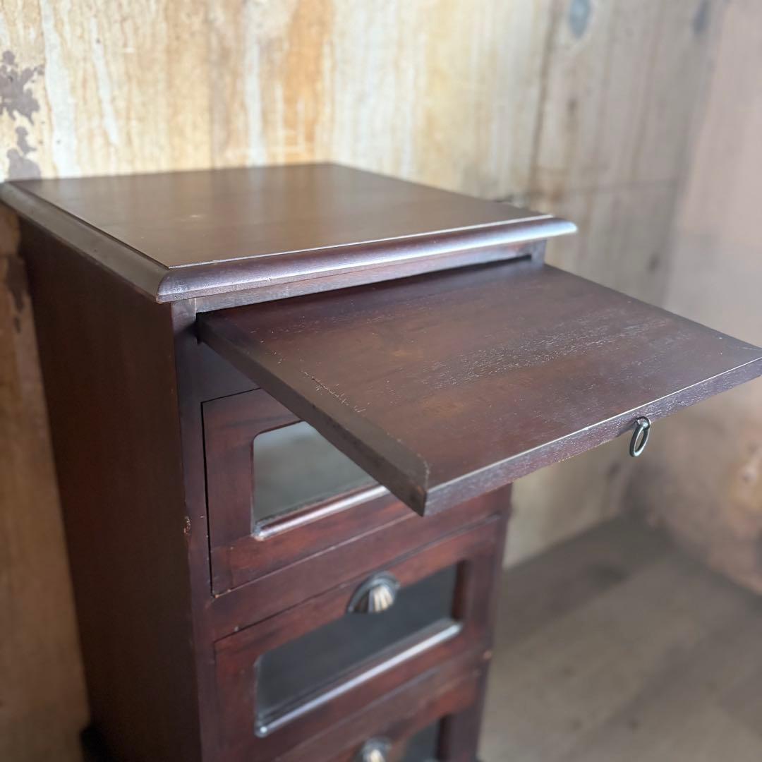 B-COMPANY シェル取手　3段キャビネット　チェスト　マホガニー