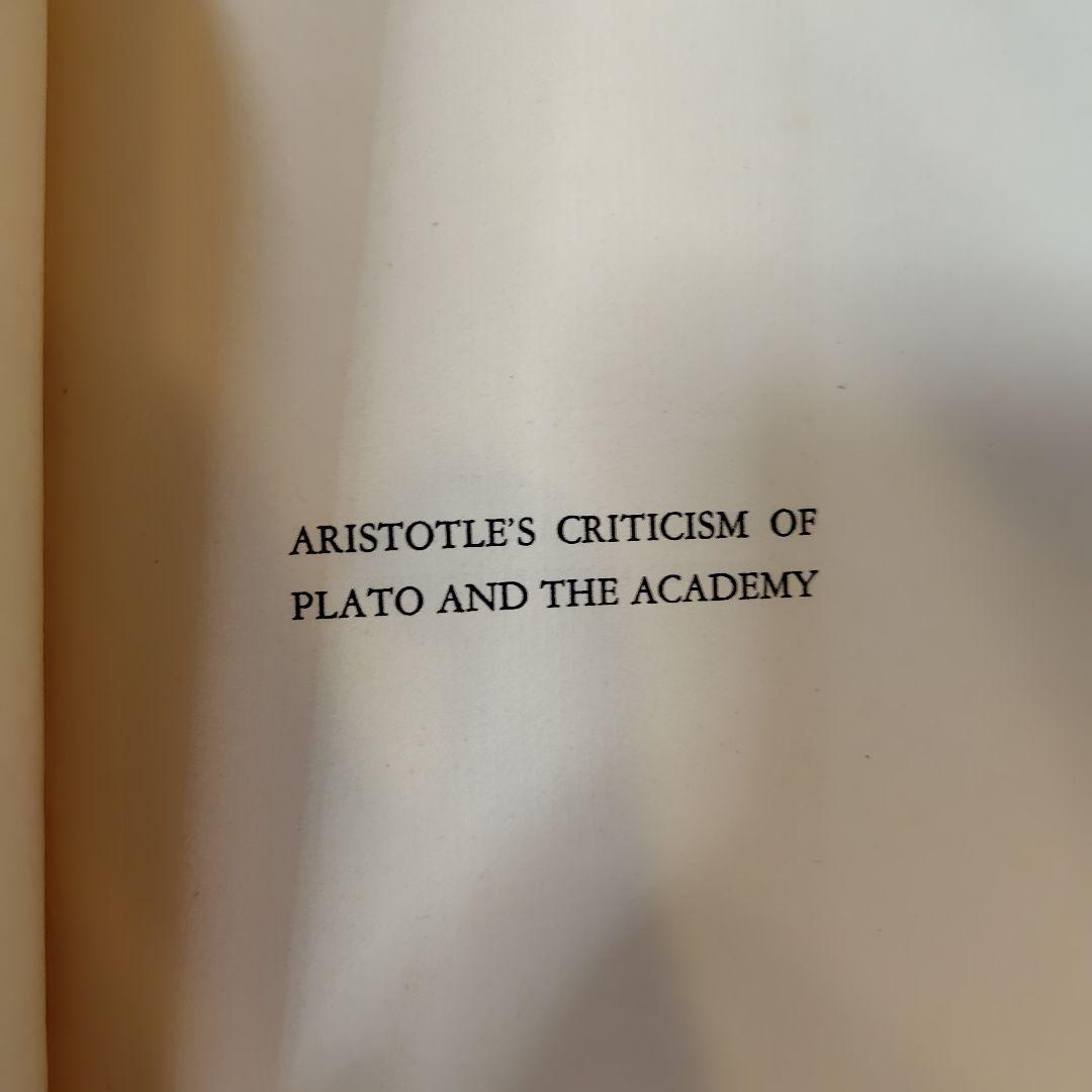 ChernissのAristotle's Criticism of …【初版】