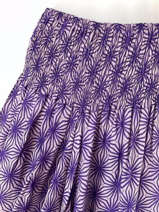 【新品】サルエルパンツ ヨガ 250麻の葉柄　男女兼用　パープル　A947