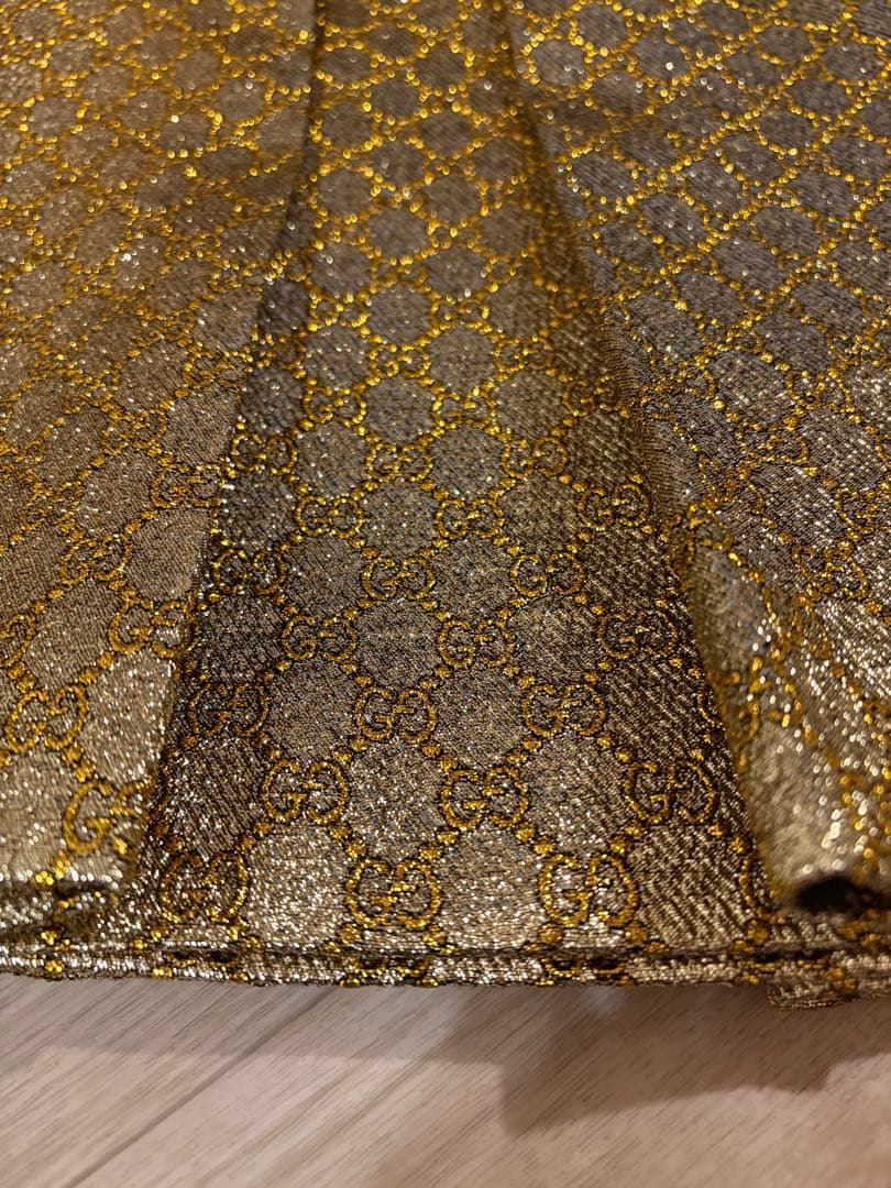 GUCCI グッチ ゴールドフレアスカート