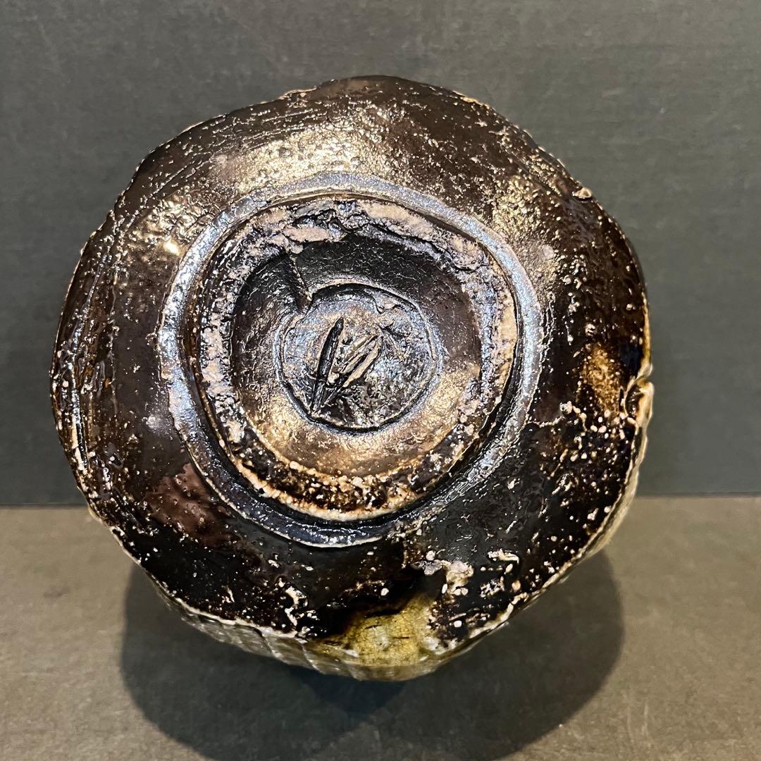 新品　人間国宝　伊勢崎淳　引出黒茶碗／陶歴共布共箱あり　個展購入品　最上位作品