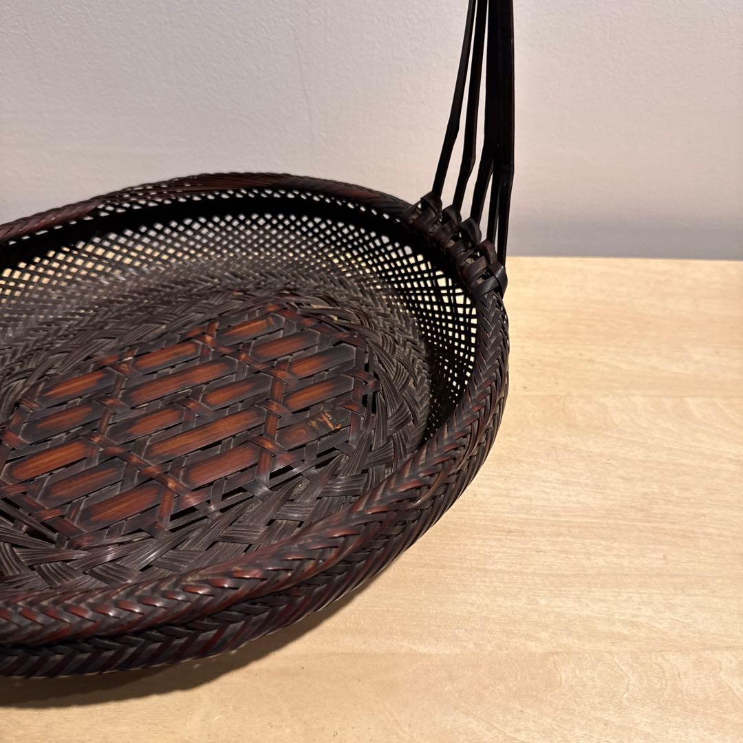 明治時代の竹製円形菓子器・喰籠