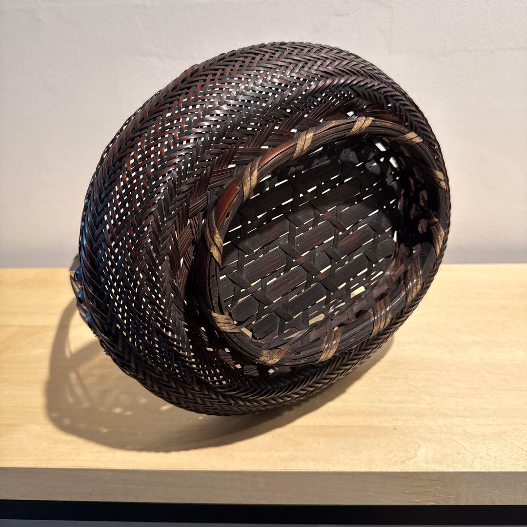 明治時代の竹製円形菓子器・喰籠