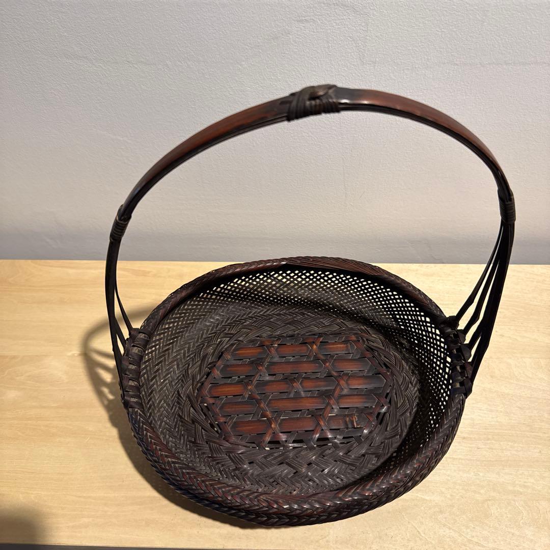 明治時代の竹製円形菓子器・喰籠