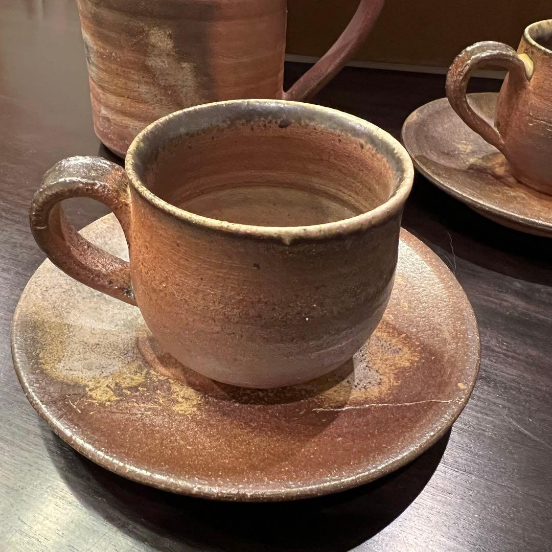 【おうちカフェ】 金山焼 コーヒードリッパー＆ポット・コーヒーカップ２客　新品！