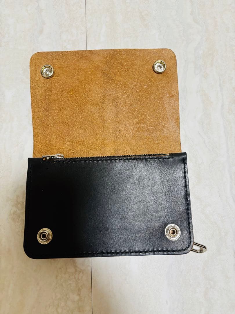 ミドルトラッカーウォレット　三層　茶芯　レザークラフト　ハンドメイド