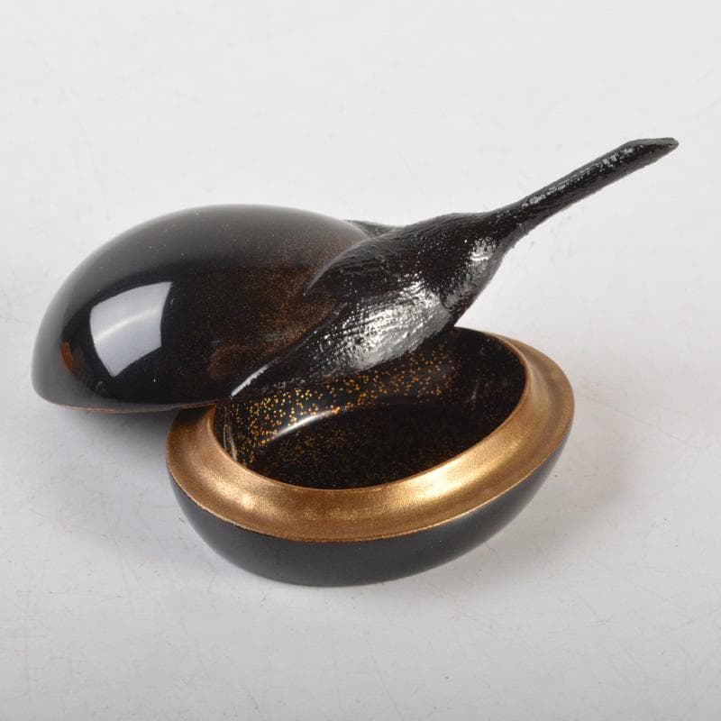 茶道具　輪島塗　江尻玄舟作　茄子香合　共箱　V　6469