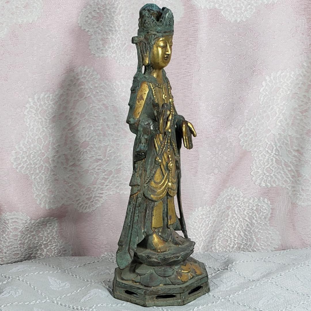 【百済仏】◆百済金銅観音菩薩立像 仏像◆検）新羅仏 白鳳仏 空海 飛鳥仏 千利休